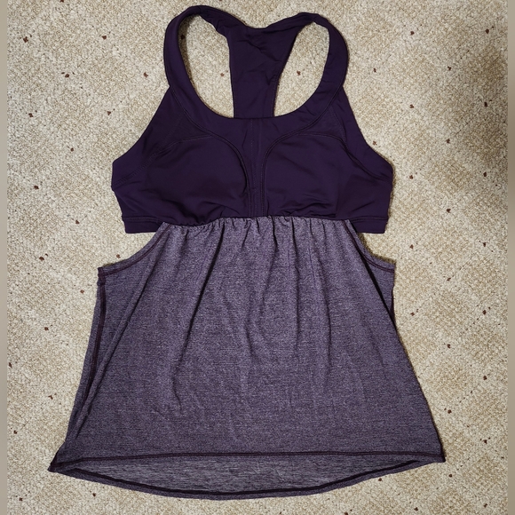 Lululemon 2-In-Run Tank Heathered Deep Zinfandel / Deep Zinfandel Size 12 - Picture 5 of 10